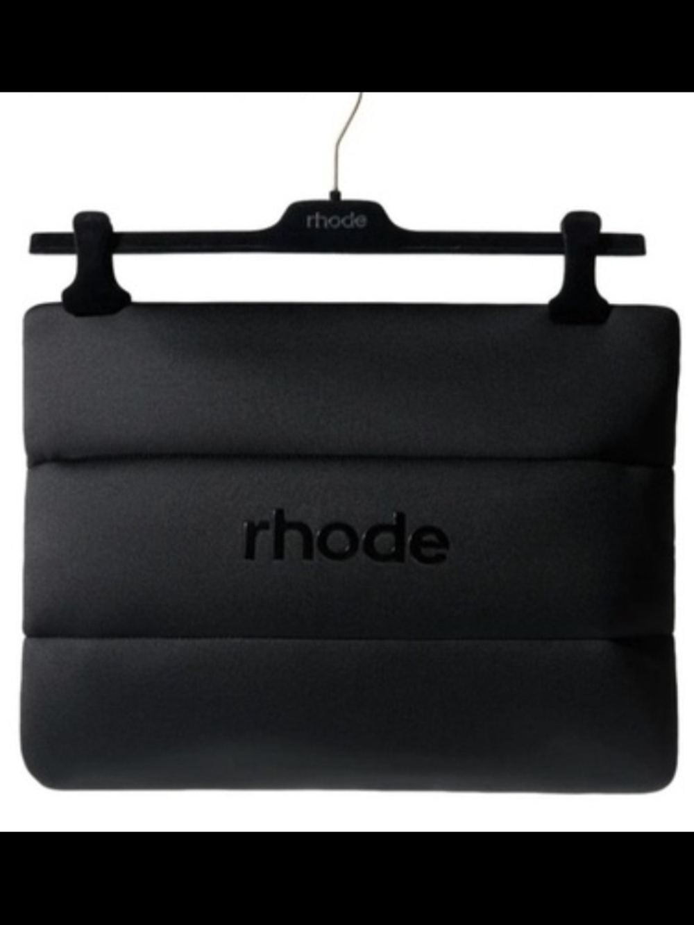 RHODE XL Black Quilted Logo  Pouch